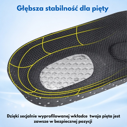 Wkładki amortyzujące na bóle stóp, płaskostopie, ostrogi piętowe
